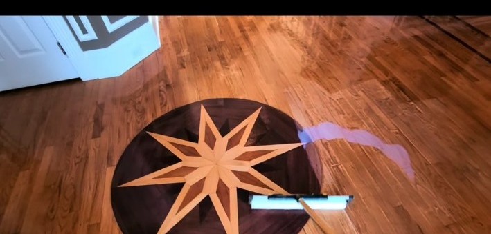 Hardwood medallion after restoration