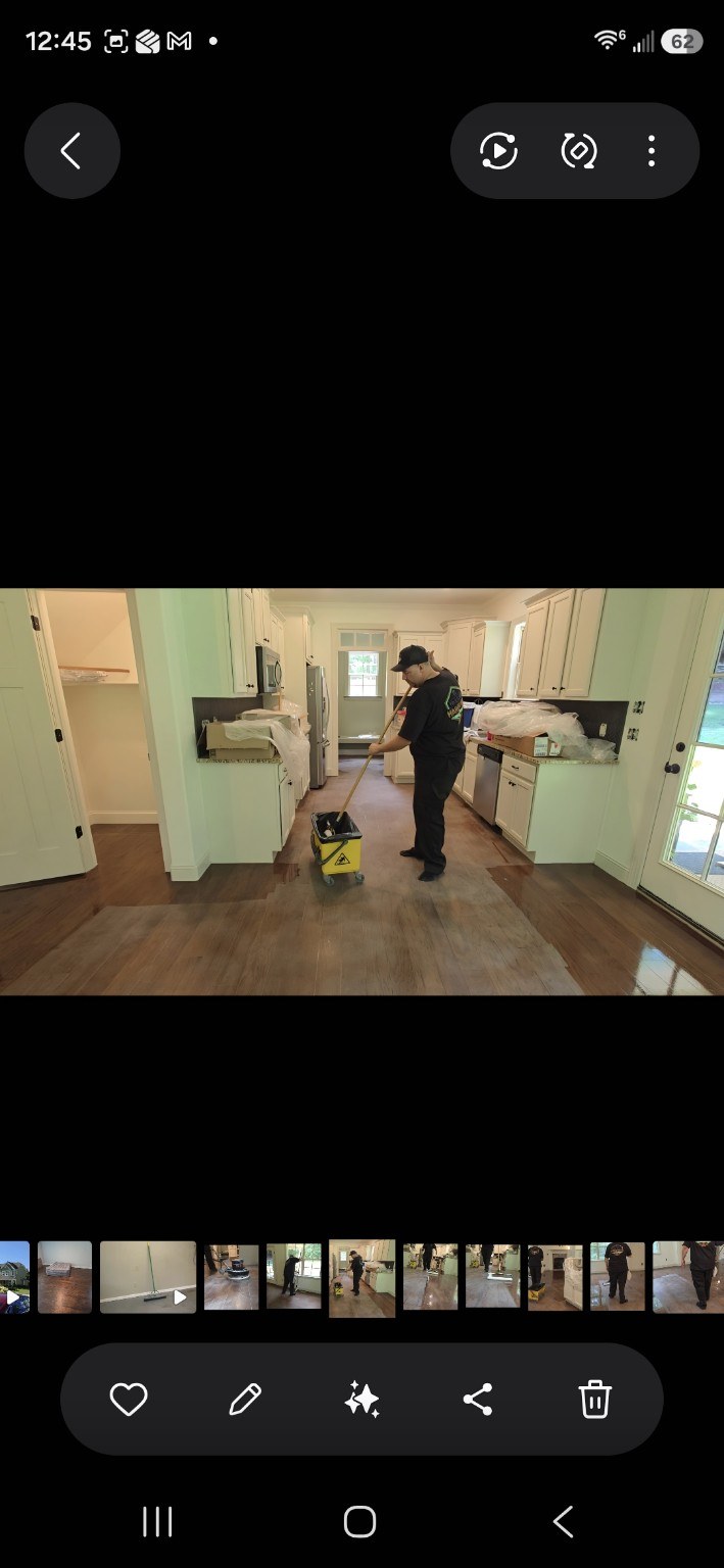 Applying finish to a hardwood floor
