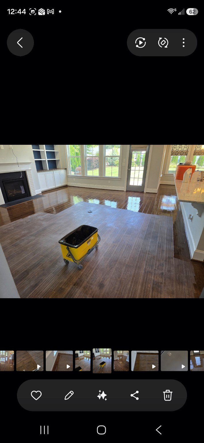 Applying finish to a hardwood floor