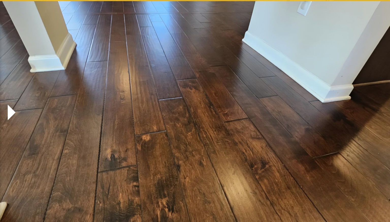 Hallway hardwood after restoration